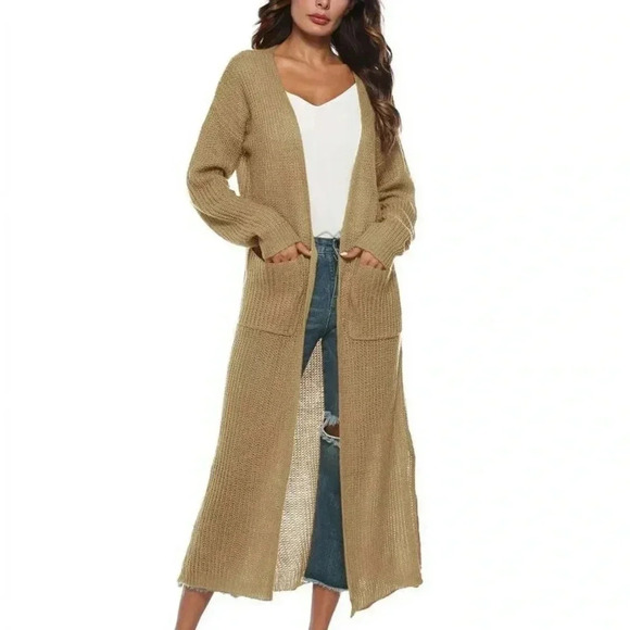 Sweaters - Women Long Cardigan Kimono Long Sleeve Sweater  Asymmetrical Hem Women Outerwear